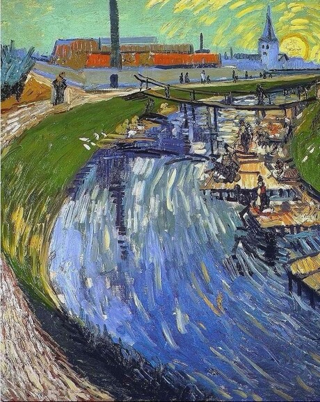 [이 그림] 빈센트 반 고흐 '빨래터가 있는 라 루빈 운하' - 아를 시절 빛의 향연