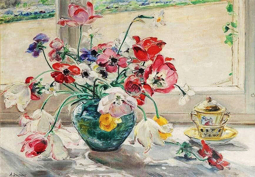 [이 그림] 봄의 환희를 화폭에 담다 - 벨기에 화가 앙젤리나 드뤼모의 ‘봄의 꽃다발’