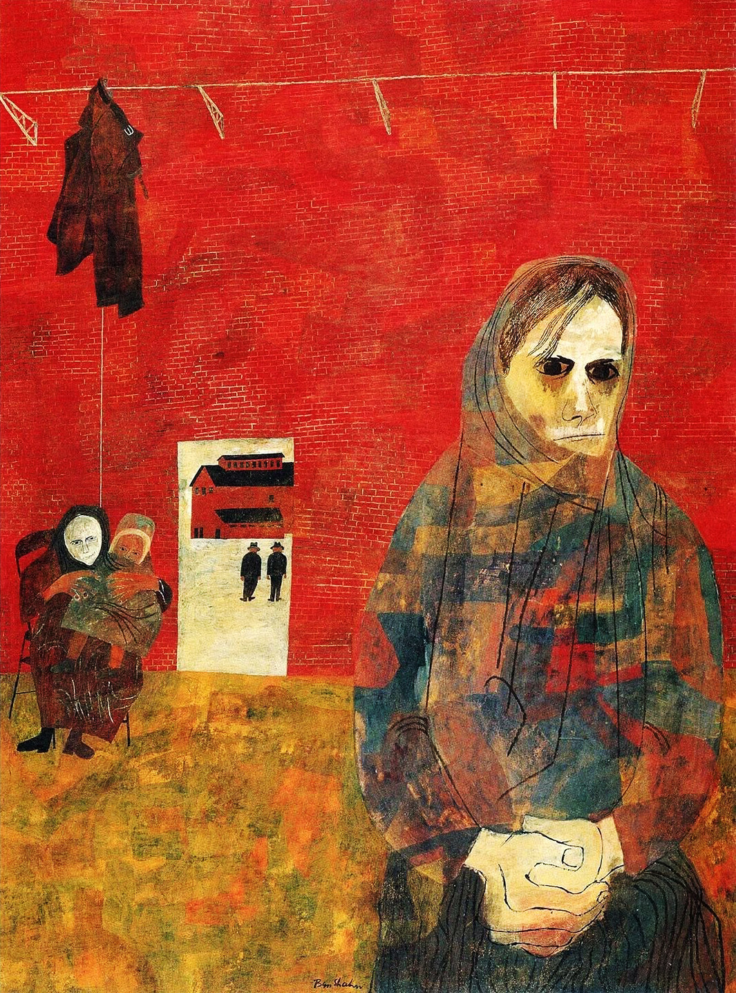 [이 그림] 비극을 껴안은 붉은 벽 — 벤 샨의 회화가 그려낸 광부의 아내들