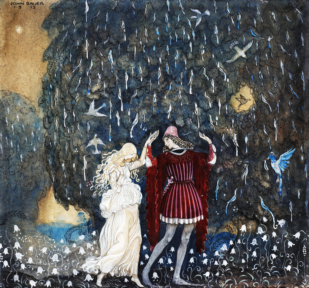 [이 그림] 북유럽 동화 화가 욘 바우에르의 1915년작 수채화, 그 안에 스며든 매혹과 불안 그리고 짧았던 생의 그림자